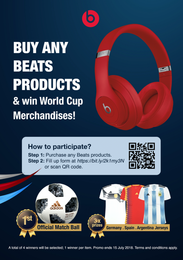Dr. Dre Singapore to Giveaway Attractive Prizes During World Cup 2018 ends 15 Jul 2018 | Why Not Deals