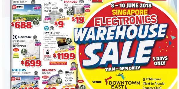 Largest Electronics Warehouse Sale at Downtown East 90% Off Promotion 8-10 Jun 2018
