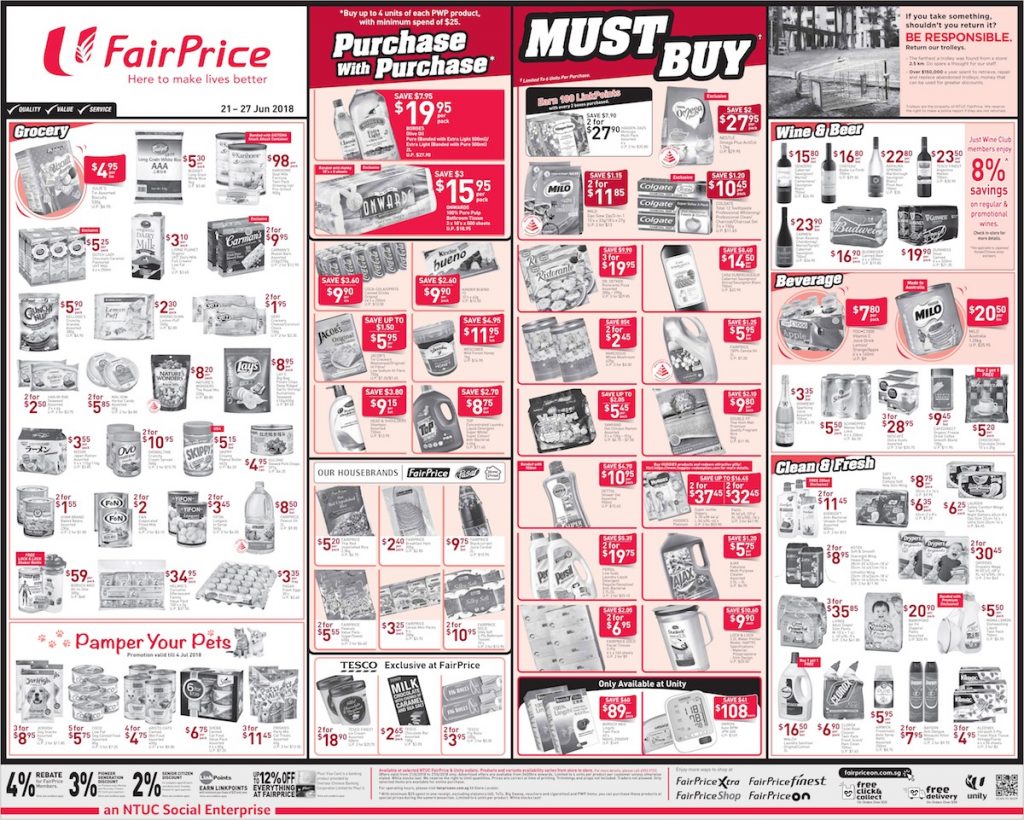 NTUC FairPrice Singapore Your Weekly Saver Promotion 21 - 27 Jun 2018 | Why Not Deals