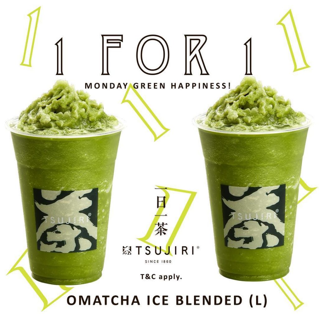 TSUJIRI Singapore 1-for-1 Large Matcha Ice Blended only on 11 Jun 2018 | Why Not Deals