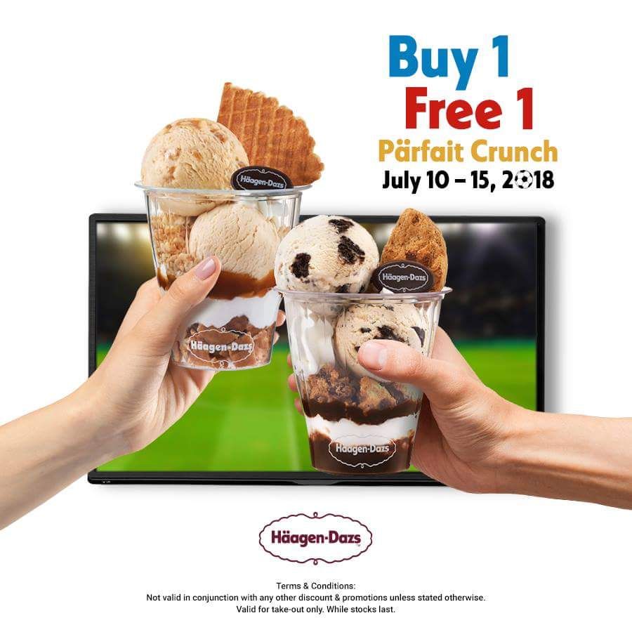 Häagen-Dazs Singapore 1-for-1 Parfait Crunch Promotion 10-15 Jul 2018 | Why Not Deals