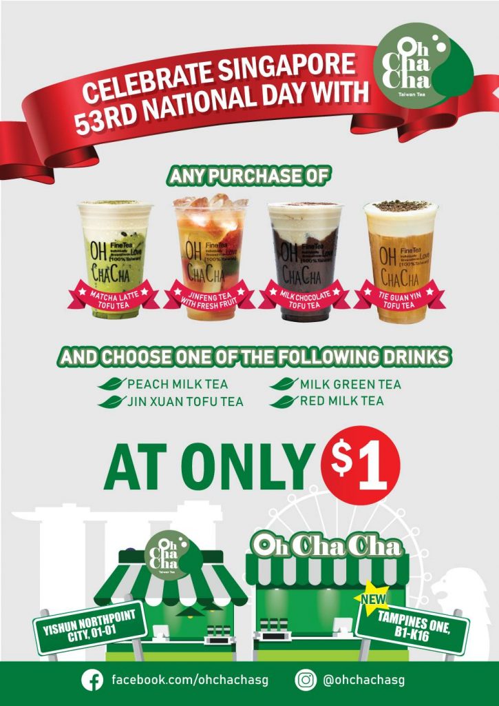Oh Cha Cha Singapore $1 Happiness National Day Promotion 14 Jul - 9 Aug 2018 | Why Not Deals