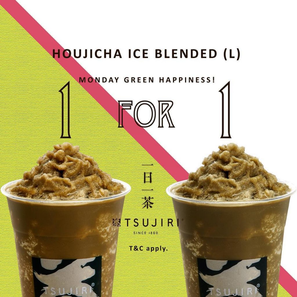 TSUJIRI Singapore 1 for 1 Houjicha Large Ice Blended Promotion only on 2 Jul 2018 | Why Not Deals