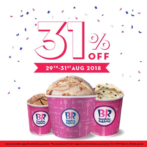 Baskin-Robbins Singapore 31% Off Promotion 29-31 Aug 2018 | Why Not Deals