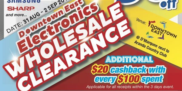 Downtown East Electronics Wholesale Clearance Up to 90% Off Promotion 31 Aug – 2 Sep 2018