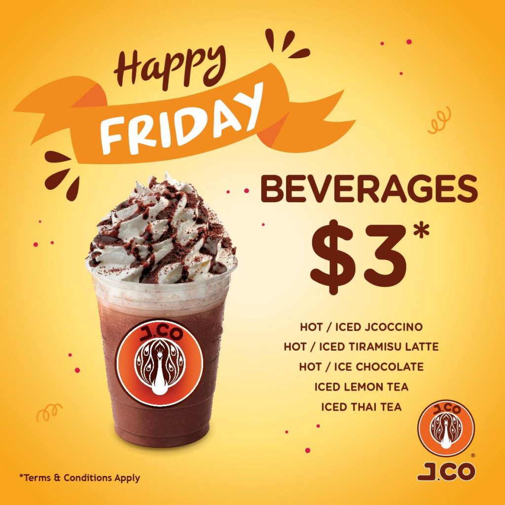 J.CO Donuts & Coffee Singapore $3 on Selected Beverages Promotion 17 Aug 2018 | Why Not Deals