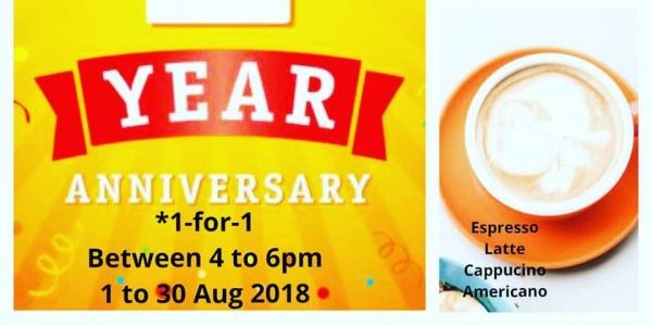 Lina’s Cafe Singapore Anniversary 1-for-1 Drinks Promotion 1-31 Aug 2018