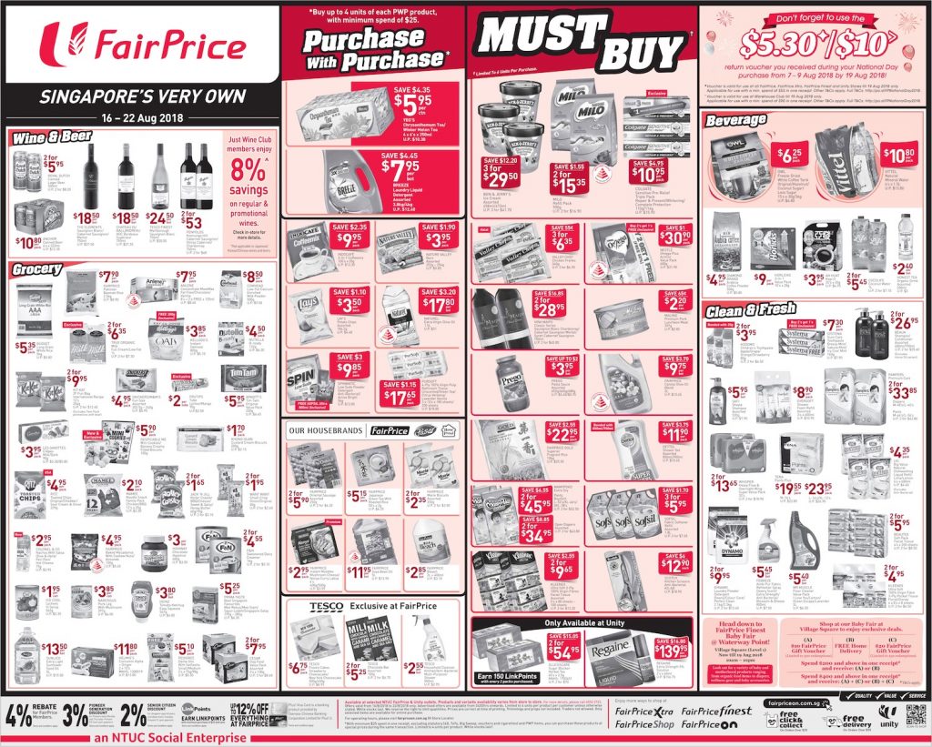 NTUC FairPrice Singapore Your Weekly Saver Promotion 16-22 Aug 2018 | Why Not Deals 2