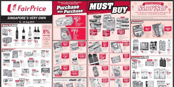 NTUC FairPrice Singapore Your Weekly Saver Promotion 16-22 Aug 2018