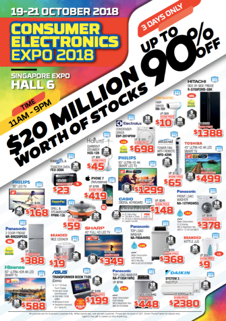 Consumer Electronics Expo Singapore Up to 90% Off Promotion 19-21 Oct 2018 | Why Not Deals 6