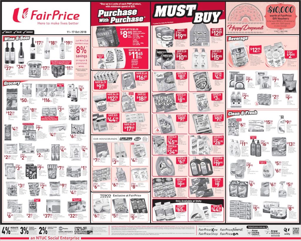 NTUC FairPrice Singapore Your Weekly Saver Promotion 11-17 Oct 2018 | Why Not Deals