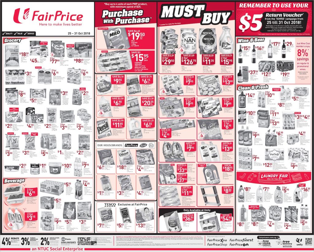 NTUC FairPrice Singapore Your Weekly Saver Promotion 25-31 Oct 2018 | Why Not Deals