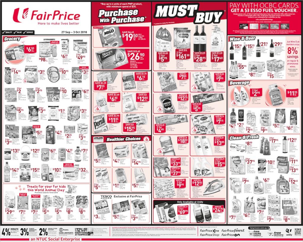 NTUC FairPrice Singapore Your Weekly Saver Promotion 27 Sep - 3 Oct 2018 | Why Not Deals 2