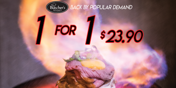 The Butcher’s Kitchen Singapore 1-for-1 Flaming Beef Bowl Promotion 15-26 Oct 2018