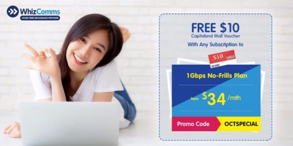 WhizComms Singapore Home Broadband Deal As Low As $34/mth ends 31 Oct 2018