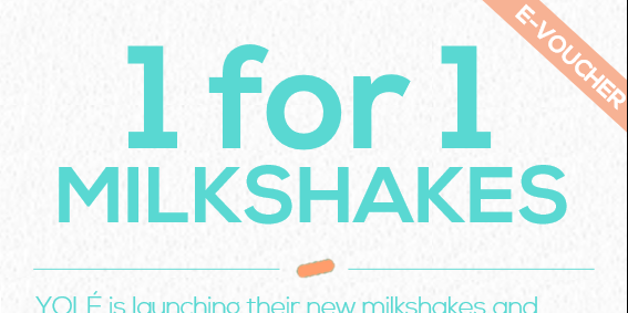Yolé Singapore Milkshakes 1-FOR-1 Promotion 12-14 Oct 2018