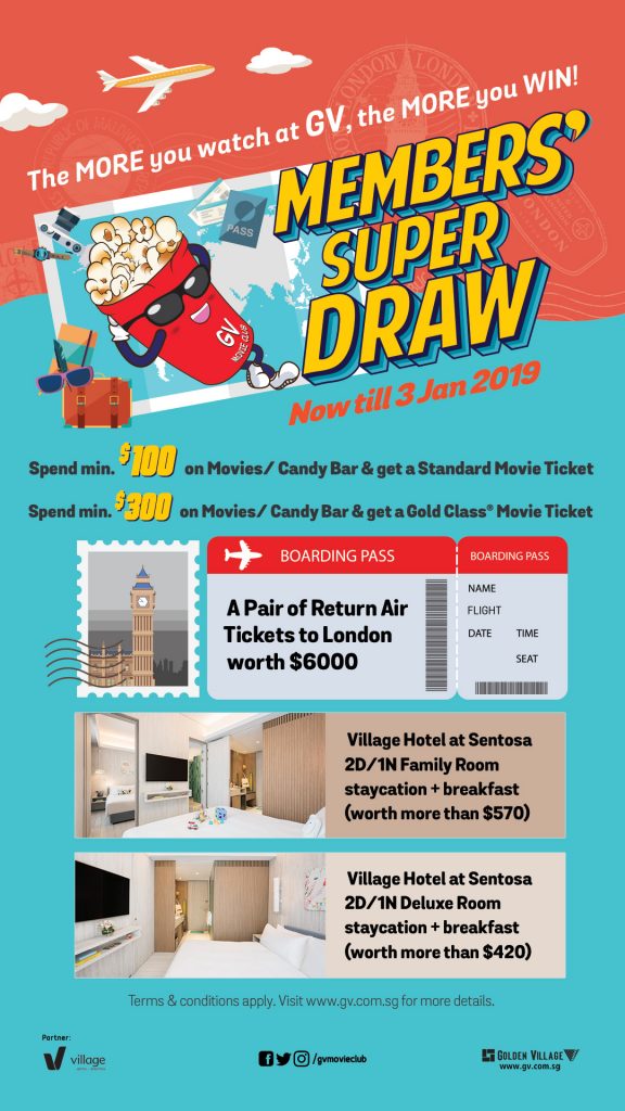 Golden Village Singapore Members' Super Draw Contest from 1 Nov 2018 - 3 Jan 2019 | Why Not Deals