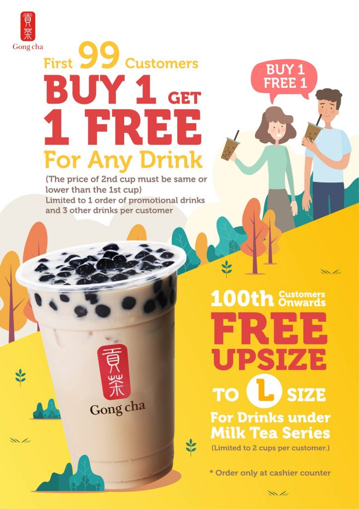 Gong Cha Singapore AMK Outlet Buy 1 Get 1 FREE Promotion only on 30 Nov 2018 | Why Not Deals
