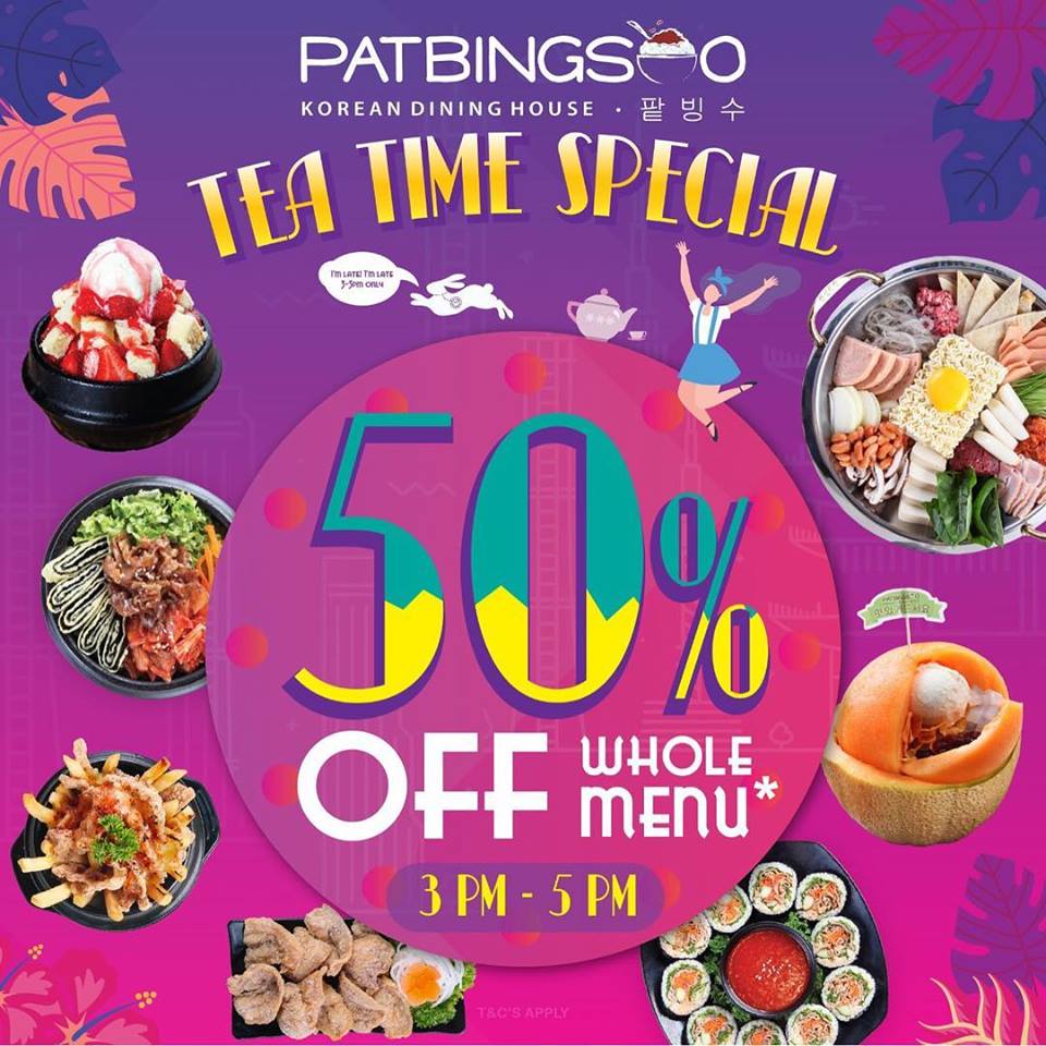 Patbingsoo Singapore Tea Time Special 50% Off Promotion ends 30 Nov 2018 | Why Not Deals