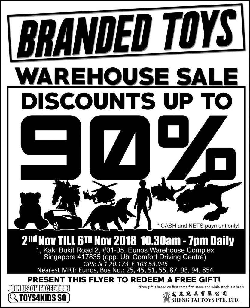 Toys4Kids Singapore Warehouse Sale Up to 90% Off Promotion 2-6 Nov 2018 | Why Not Deals