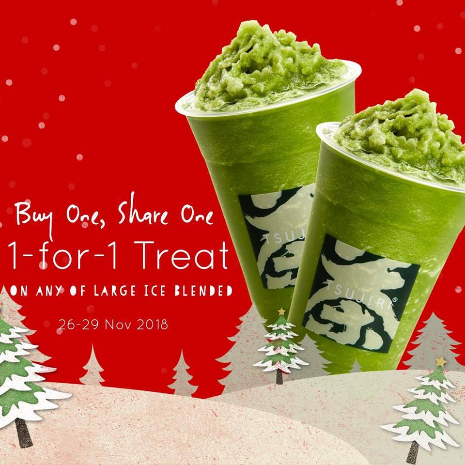 TSUJIRI Singapore Christmas 1-for-1 on any Large Ice Blended Promotion 26-29 Nov 2018 | Why Not Deals