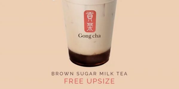 Gong Cha Singapore Brown Sugar Milk Tea FREE Upsize Promotion only on 29 Dec 2018