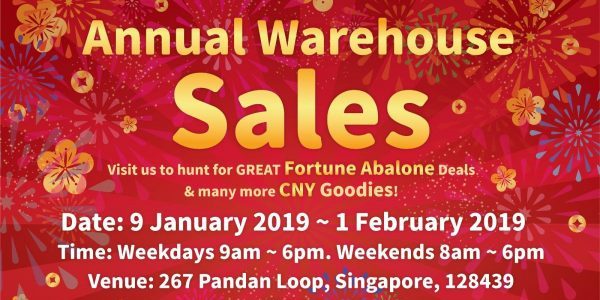 HOSEN Singapore Annual Warehouse Sales Promotion 9 Jan – 1 Feb 2019