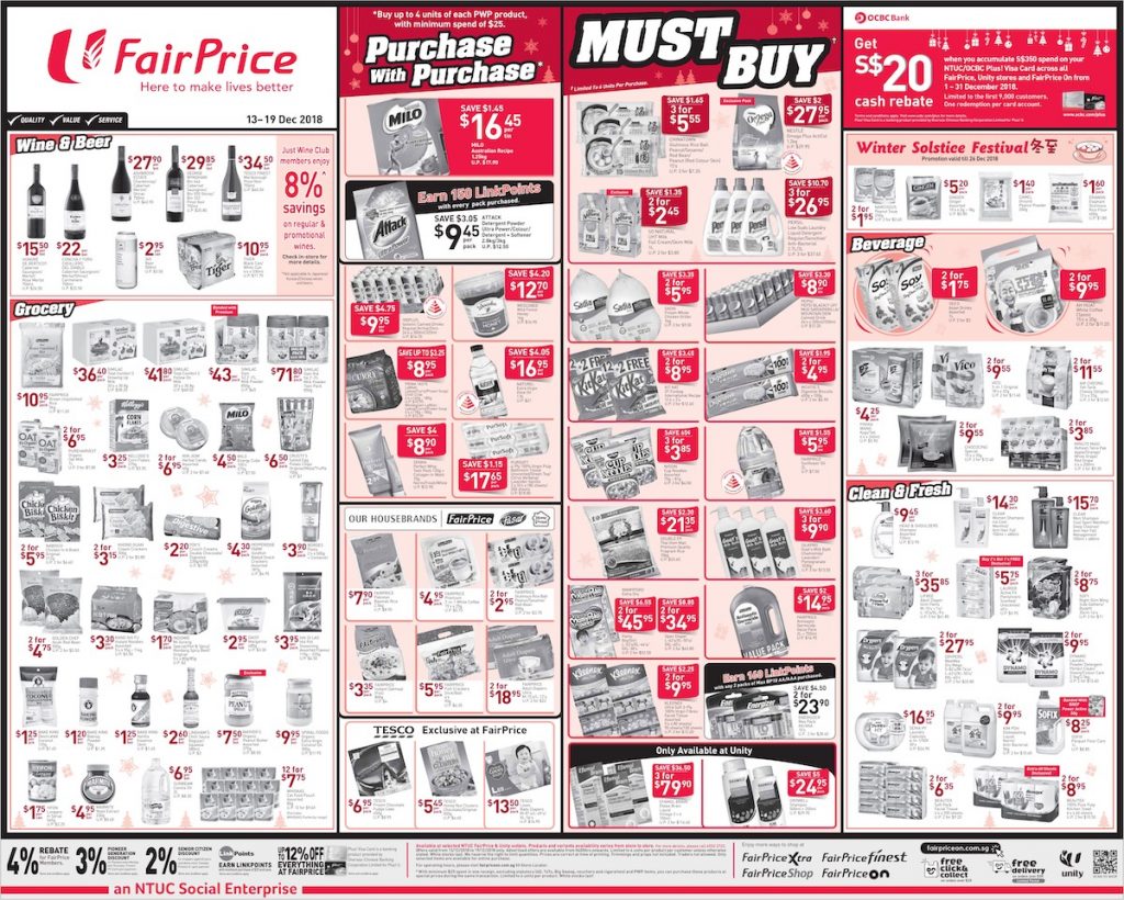 NTUC FairPrice Singapore Your Weekly Saver Promotion 13-19 Dec 2018 | Why Not Deals