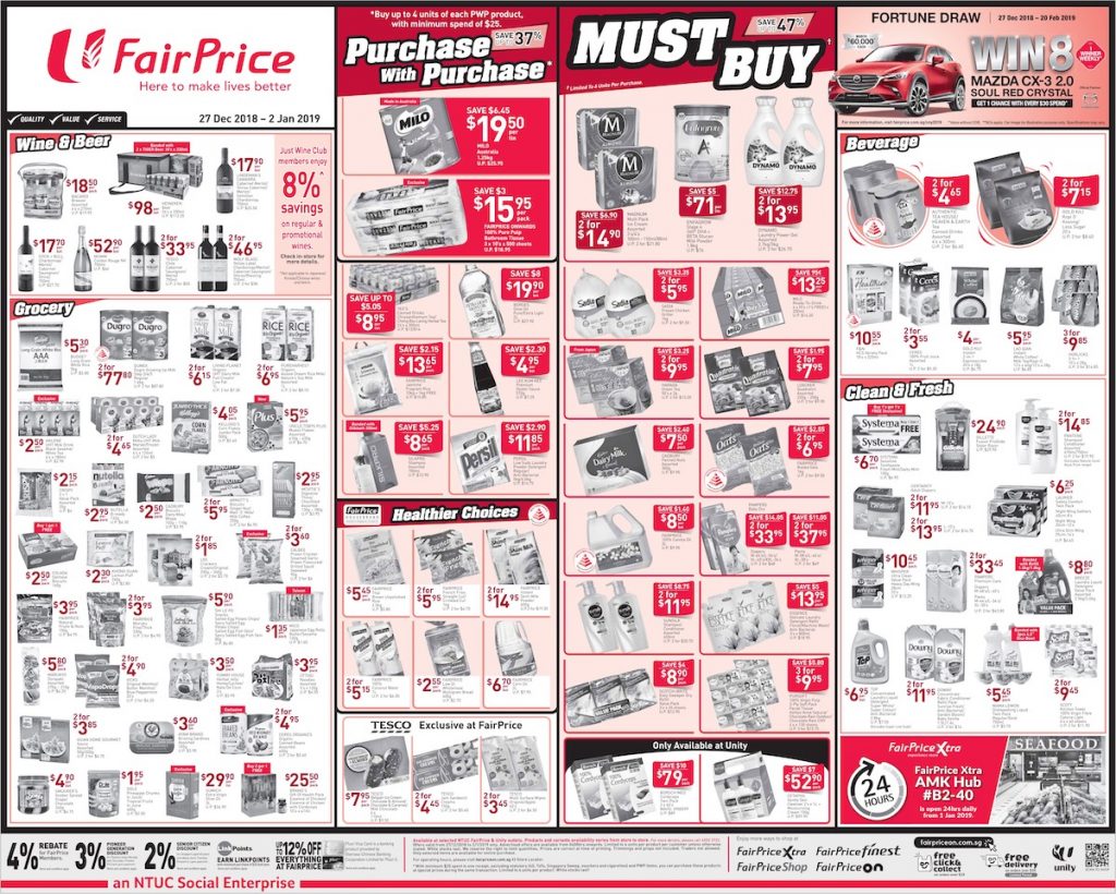 NTUC FairPrice Singapore Your Weekly Saver Promotion 27 Dec 2018 - 2 Jan 2019 | Why Not Deals