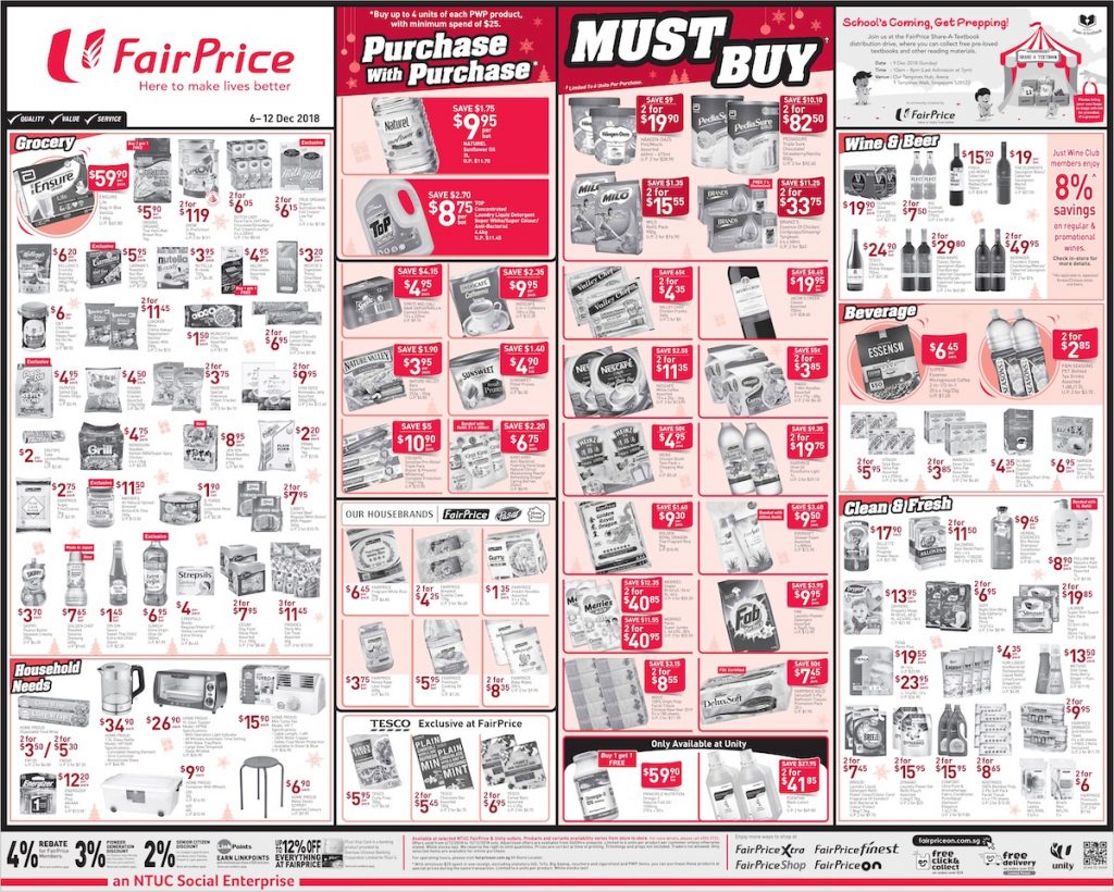 NTUC FairPrice Singapore Your Weekly Saver Promotion 6-12 Dec 2018 | Why Not Deals