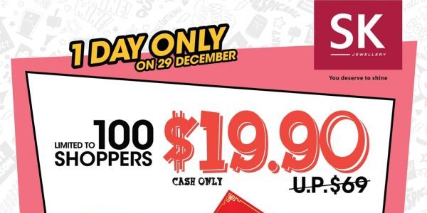 SK Jewellery Singapore 1st 100 Shoppers Gets 999 Pure Gold Note Porky Pig Ang Pow on 29 Dec 2018 only