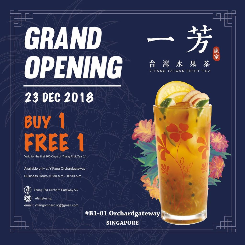 Yifang Singapore Grand Opening Buy 1 FREE 1 Promotion 23 Dec 2018 | Why Not Deals