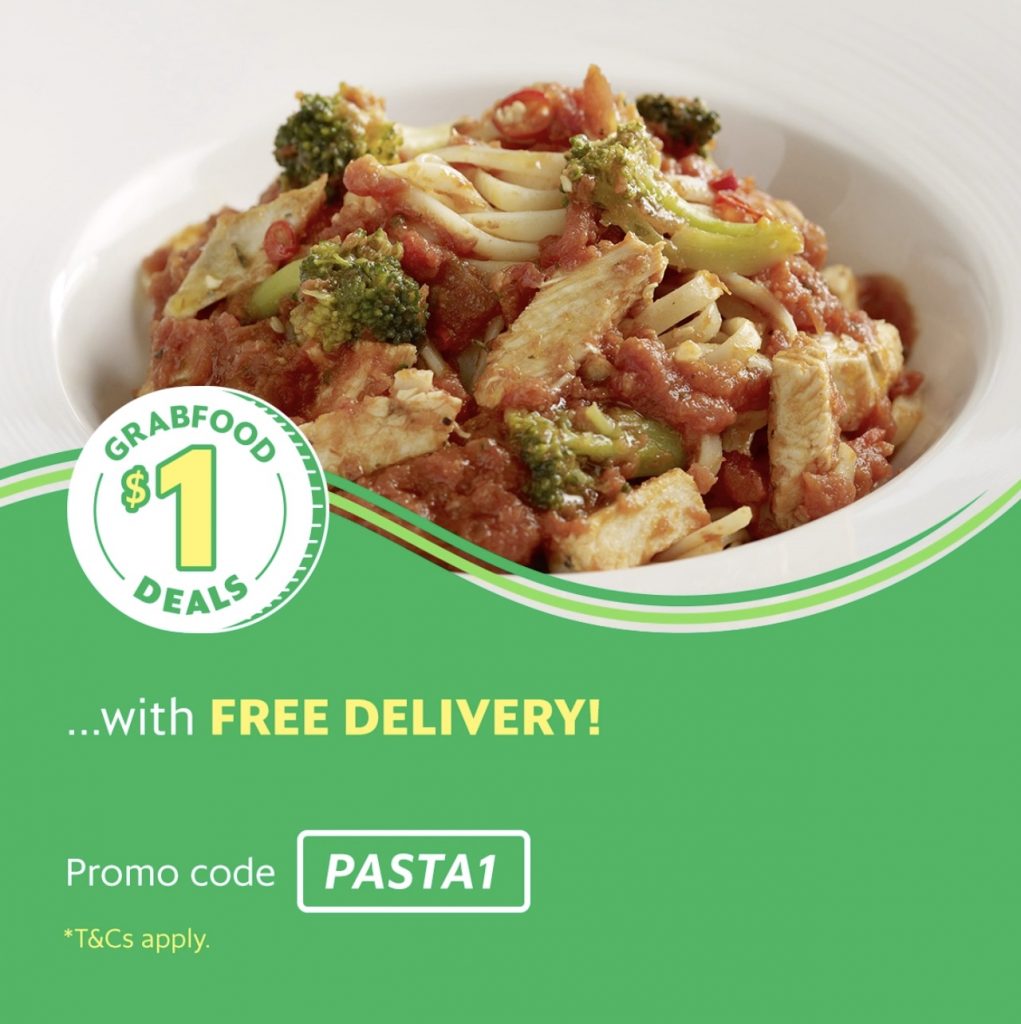 GrabFood Singapore Enjoy a Spicy Chicken Pasta with PastaMania for $1 Promotion 7-13 Jan 2019 | Why Not Deals