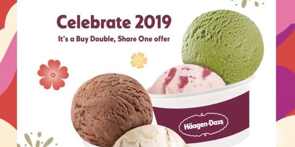 Häagen-Dazs Singapore Buy 1 Share 1 Double Scoop Ice Cream Promotion 2-4 Jan 2019