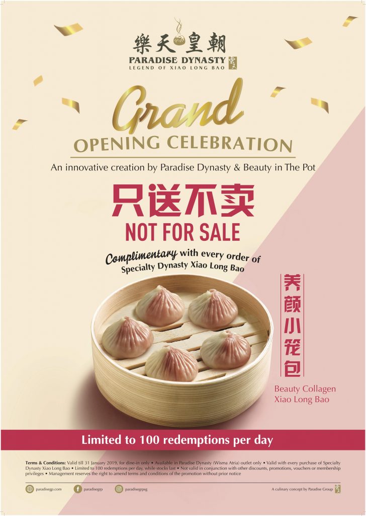 Paradise Dynasty Singapore Grand Opening Celebration Up to 50% Off Promotion 19-20 Jan 2019 | Why Not Deals 1