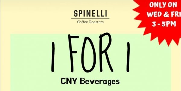 Spinelli Coffee Company Singapore 1-for-1 Chinese New Year Drinks Promotion 16 Jan – 8 Feb 2019