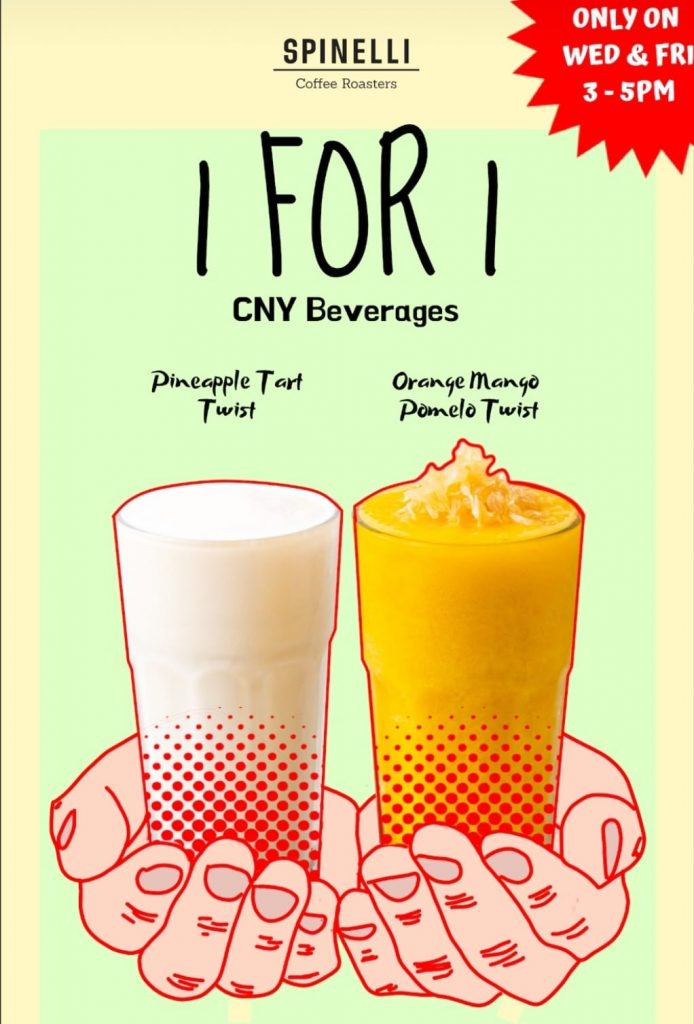 Spinelli Coffee Company Singapore 1-for-1 Chinese New Year Drinks Promotion 16 Jan - 8 Feb 2019 | Why Not Deals