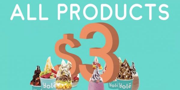 Yolé Singapore 1st Birthday Celebration $3 For Everything Promotion only on 31 Jan 2019