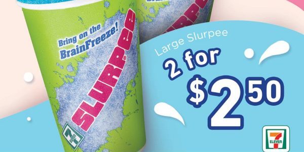 7-Eleven Singapore Large Slurpee TWO for $2.50 Promotion ends 28 Feb 2019