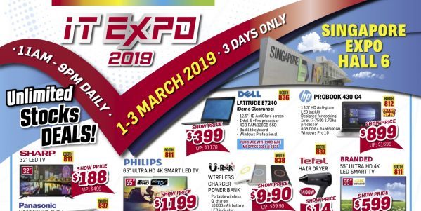 IT EXPO Singapore More Than 3000 Items Selling Below Wholesale Price Promotion 1-3 Mar 2019