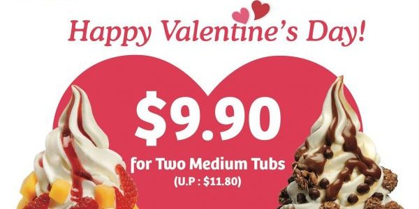 llaollao Singapore 2 Medium Tubs for only $9.90 Valentine’s Day Promotion 14-17 Feb 2019