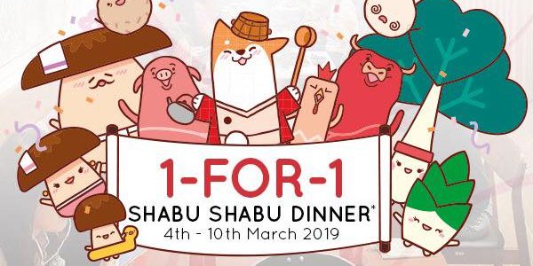 SUKI-YA Singapore 1-FOR-1 SHABU SHABU at Plaza Singapura Promotion 4-10 Mar 2019