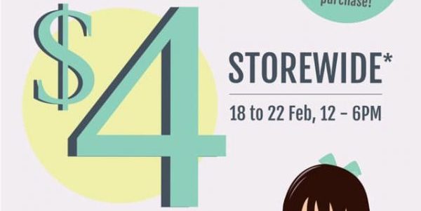 TaiGai Singapore $4 Storewide Promotion 12PM to 6PM 18-22 Feb 2019