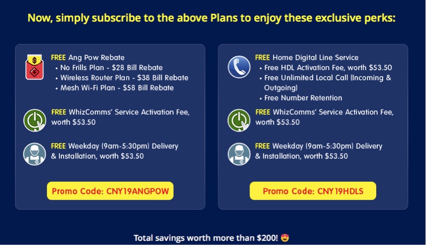 WhizComms Singapore $34/mth for 1Gbps Home Broadband Exclusive Chinese New Year Promotion ends 19 Feb 2019 | Why Not Deals 1