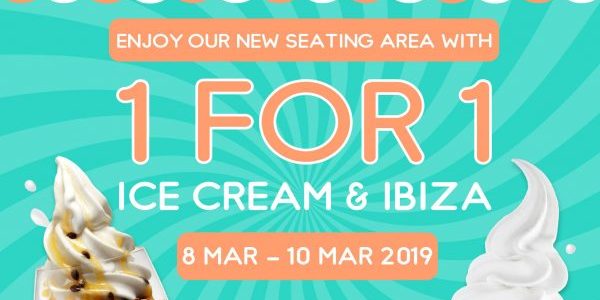 Yolé Singapore 1-for-1 Deal on ALL Fresh Ice Cream, Frozen Yogurt & Ibizas Promotion 8-10 Mar 2019