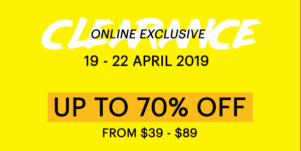 Melissa Singapore Online Exclusive Clearance Sale Up to 70% Off Promotion 19-22 Apr 2019