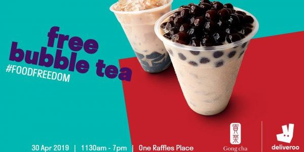Deliveroo x Gong Cha Singapore National Bubble Tea Day FREE Bubble Tea Promotion 30 Apr 2019