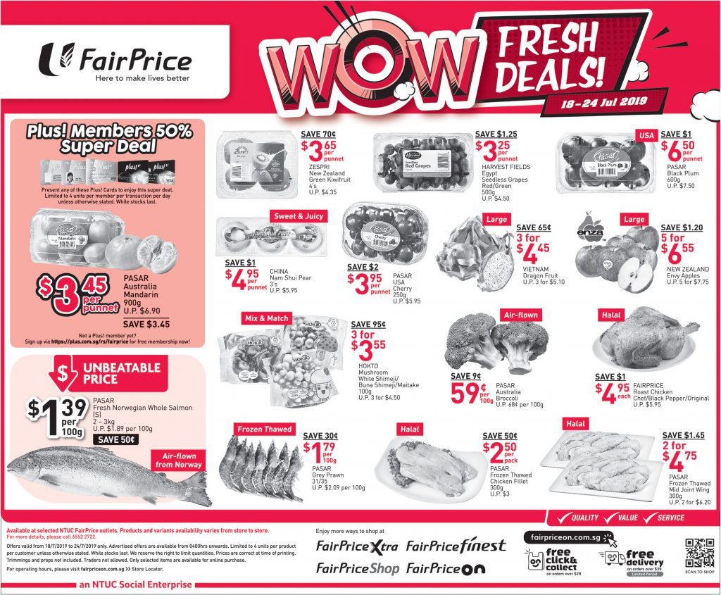 NTUC FairPrice Singapore Your Weekly Saver Promotion 18-24 Jul 2019 | Why Not Deals