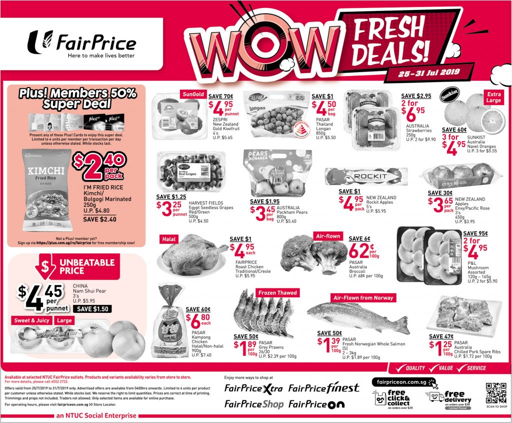 NTUC FairPrice Singapore Your Weekly Saver Promotion 25-31 Jul 2019 | Why Not Deals