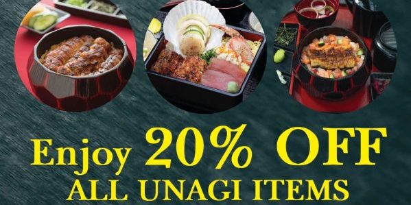 Unagiya Ichinoji Singapore Unagi Day 20% Off Promotion 27 Jul – 4 Aug 2019